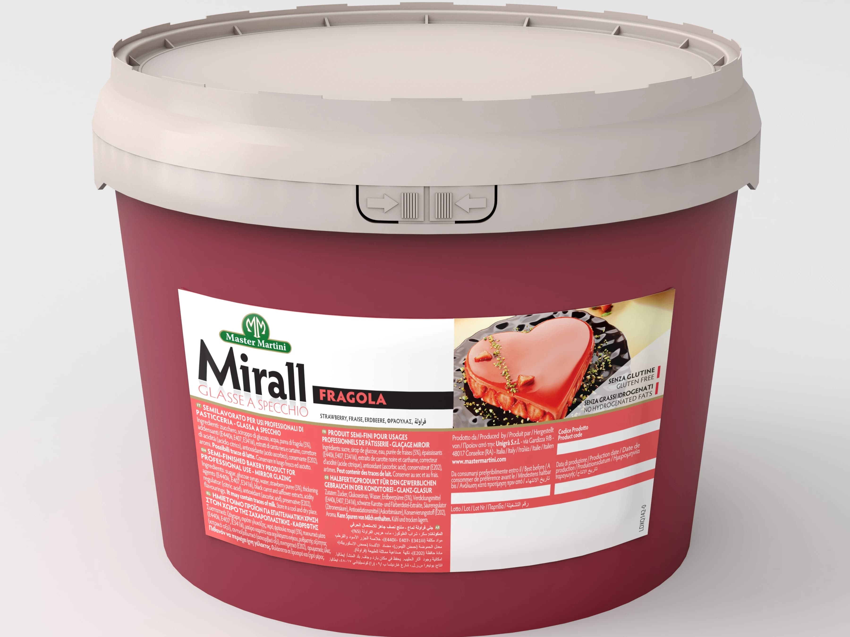 MIRALL zrcadlová poleva jahoda 3kg