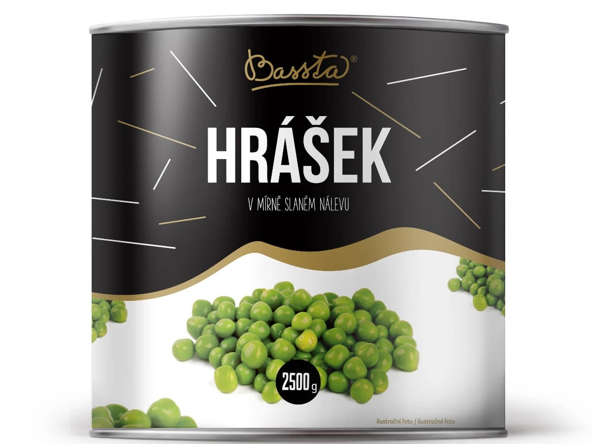 Hrášek 2500 g plech